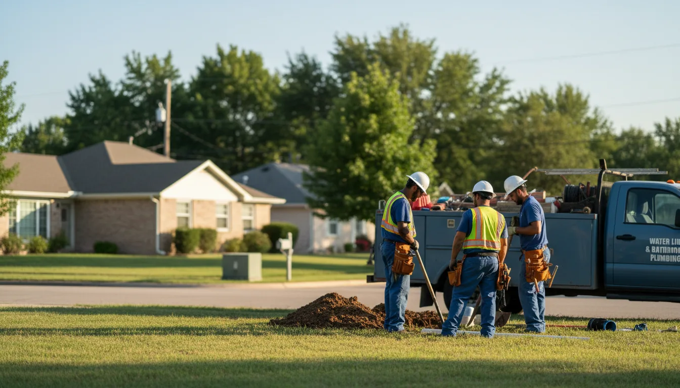 Residential water line and bathroom plumbing service in Casscoe, AR